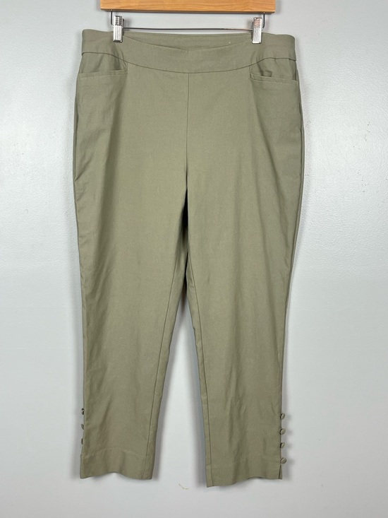Chico's Pants - Chico’s olive green rayon nylon spandex pull on style pants, size 14.